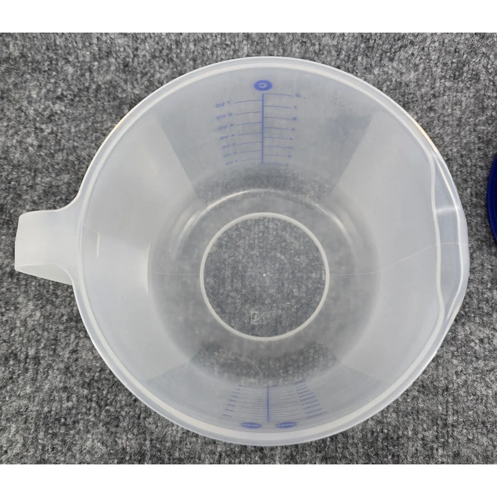 Vtg Tupperware Mix-N-Stor Measuring Pitcher 8 Cup 2L Blue 1629 2-Piece Lid USA